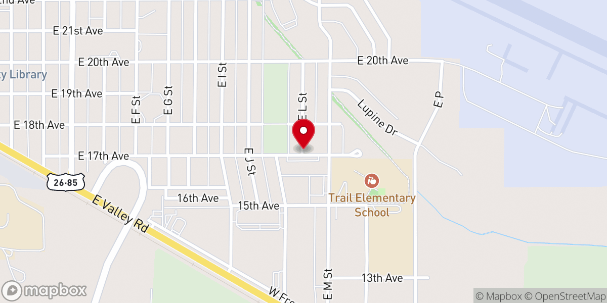 Map showing location of East Gate Baptist Church
