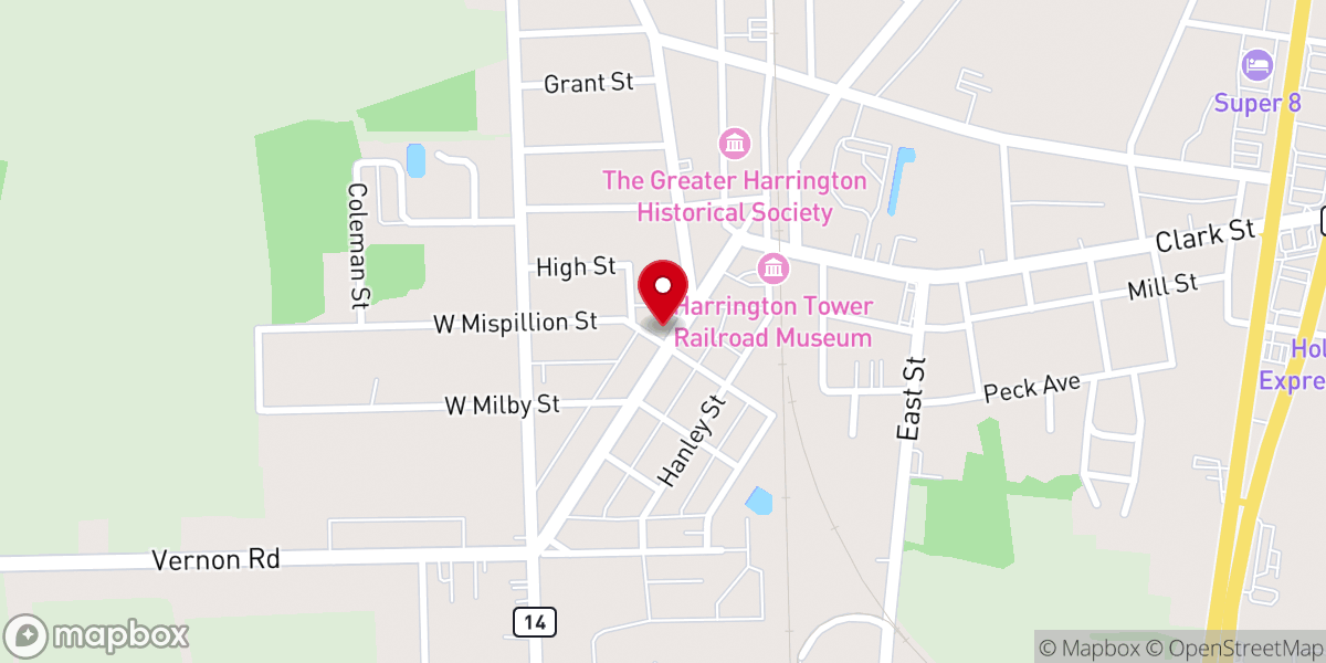 Map showing location of Trinity United Methodist Church