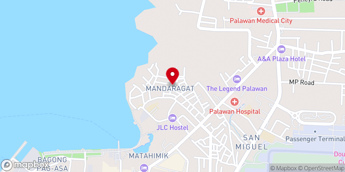 Map showing location of First Puerto Princesa Southern Baptist Church