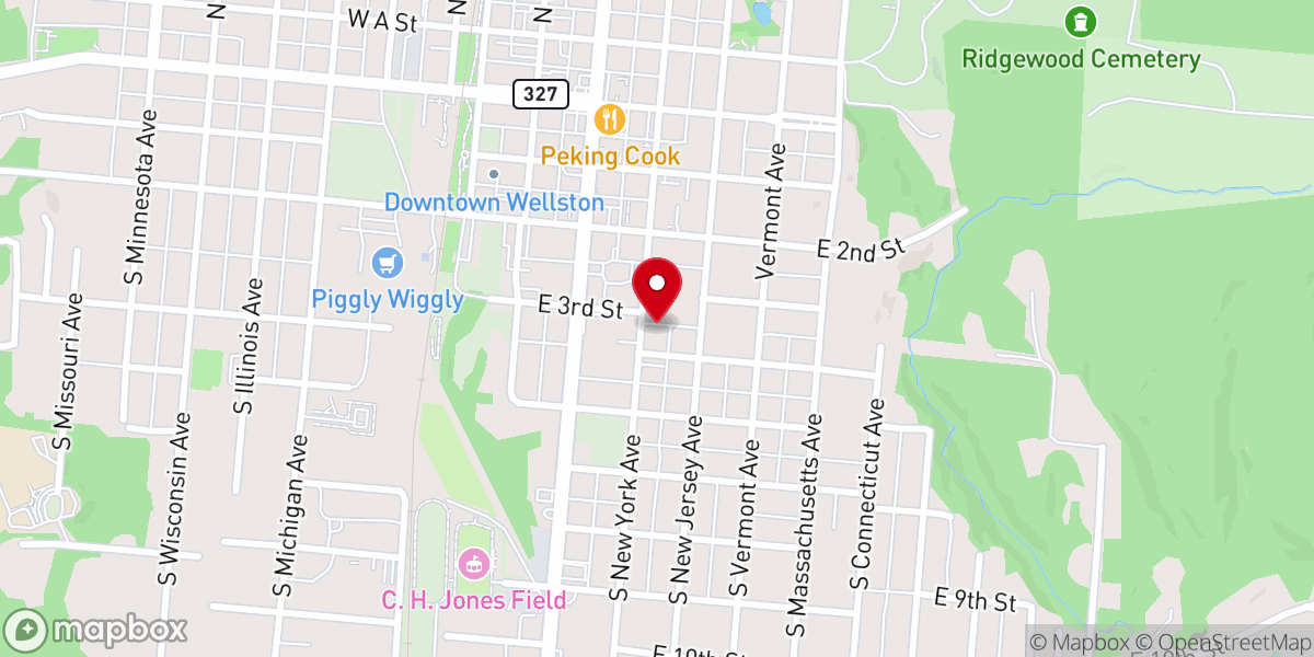 Map showing location of Trinity United Methodist Church