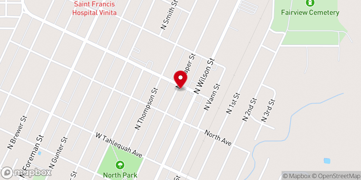 Map showing location of Vinita Seventh-day Adventist Church