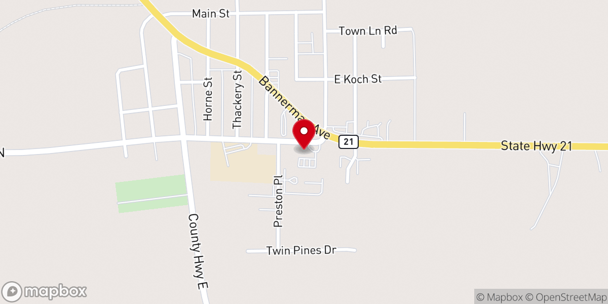 Map showing location of First Congregational Church