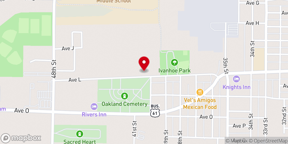 Map showing location of Madison Baptist Church