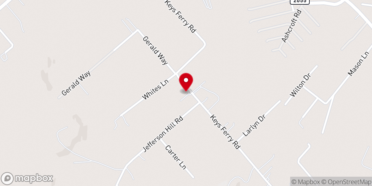 Map showing location of Keys Ferry Baptist Church