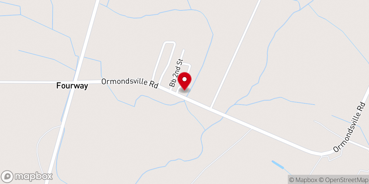 Map showing location of Antioch Church of Christ