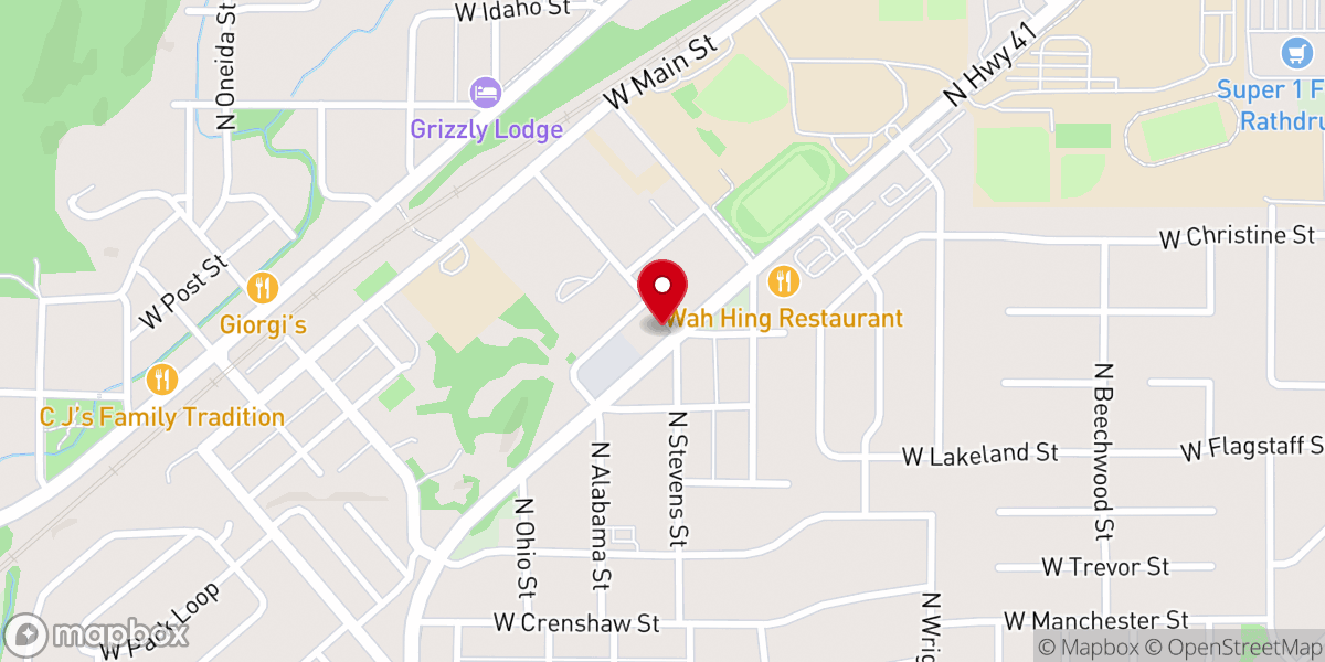 Map showing location of Abundant Christian Life Center