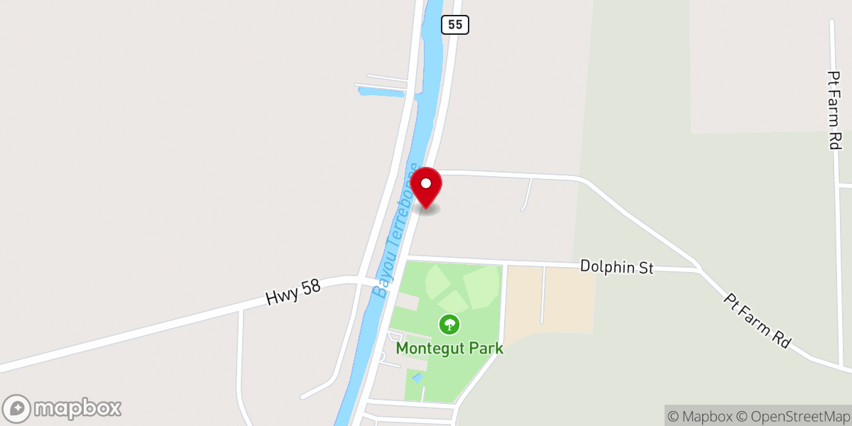 Map showing location of South Terrebonne Church of Christ
