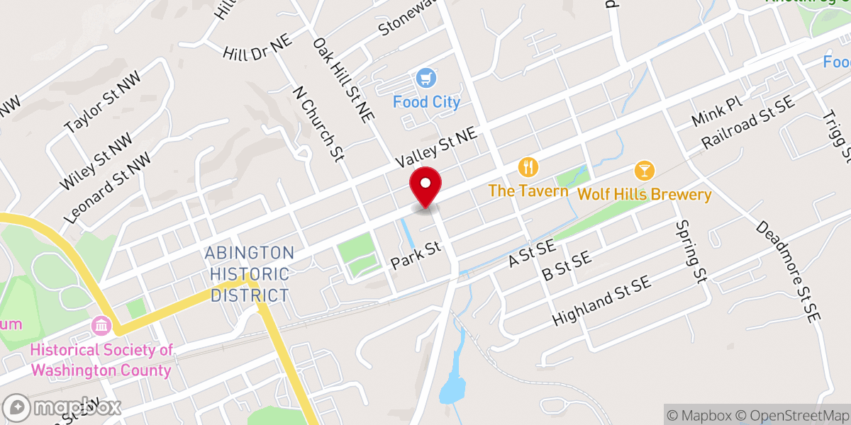 Map showing location of Sinking Spring Presbyterian Church