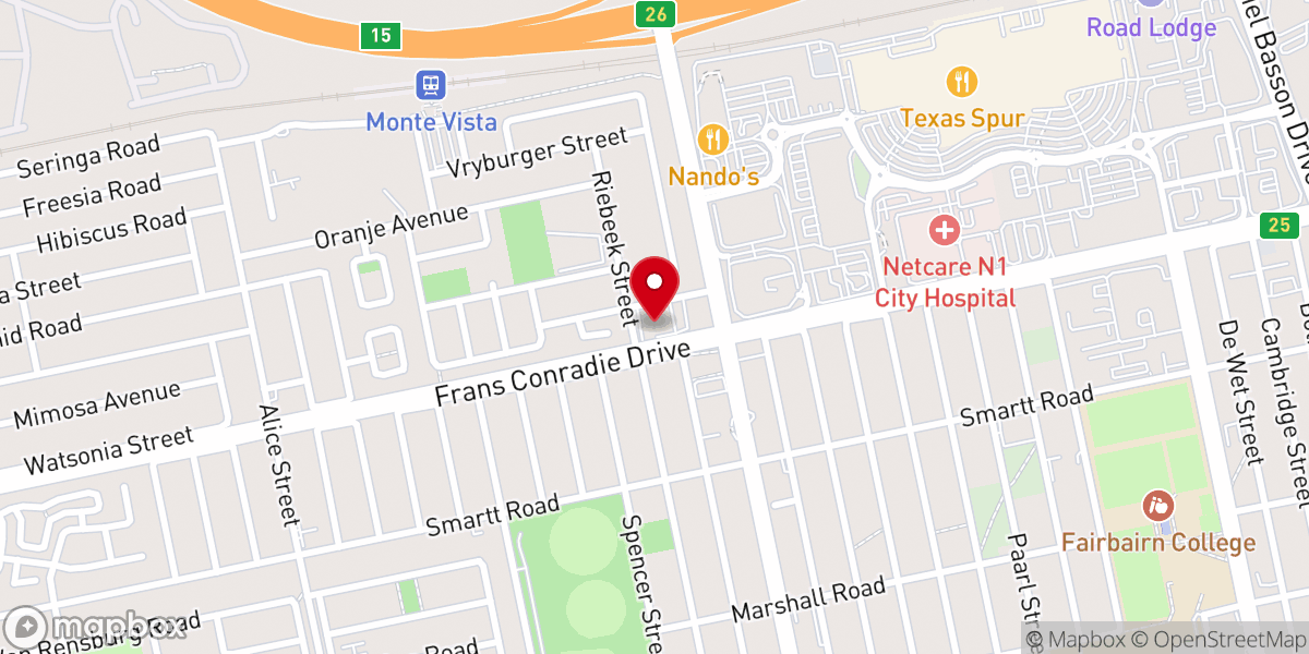 Map showing location of Friend of God Church - Goodwood Campus