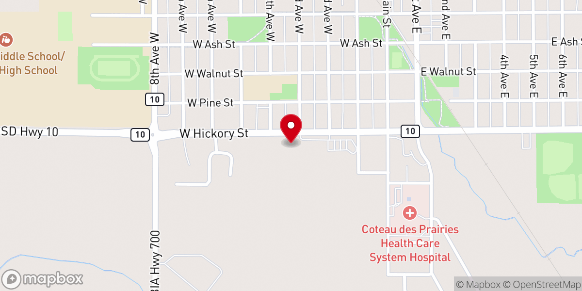 Map showing location of Dakota Alliance Church
