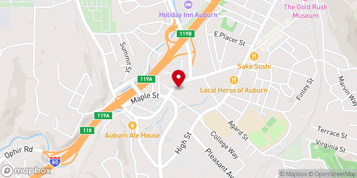 Map showing location of Chapel of the Hills