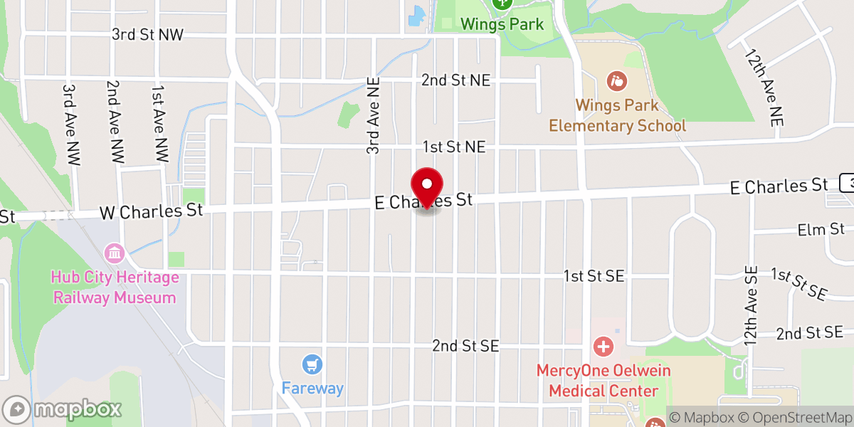Map showing location of Zion Evangelical Lutheran Church