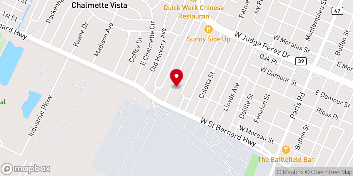 Map showing location of St. Bernard Parish Sheriff's Office Headquarters "James Pohlmann Sheriff"