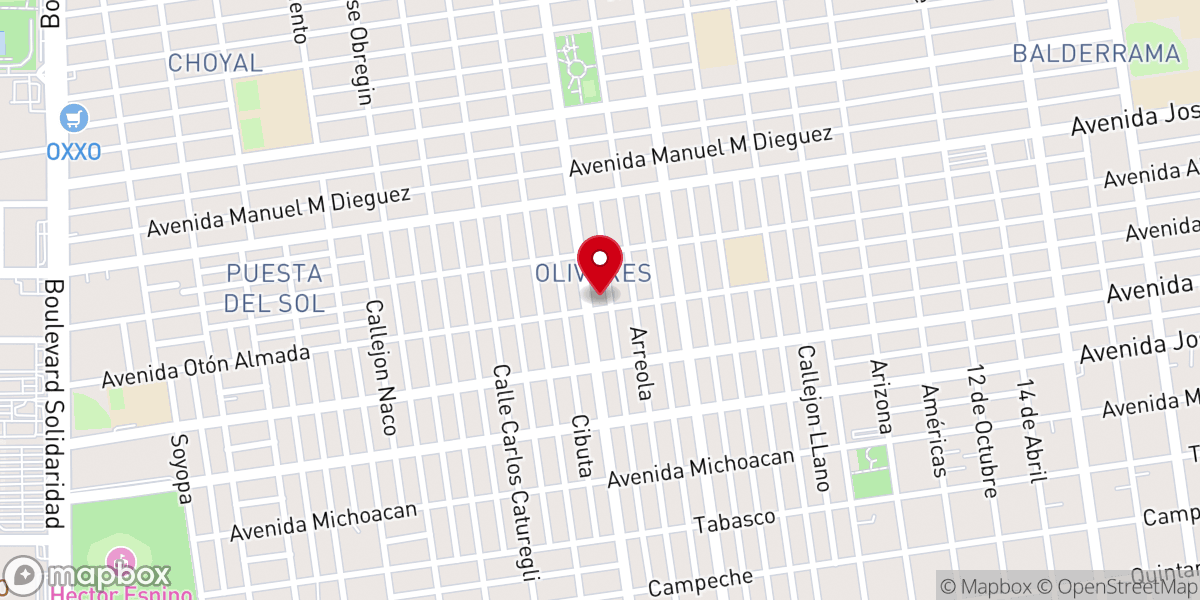 Map showing location of Parroquia de San Juan Bosco