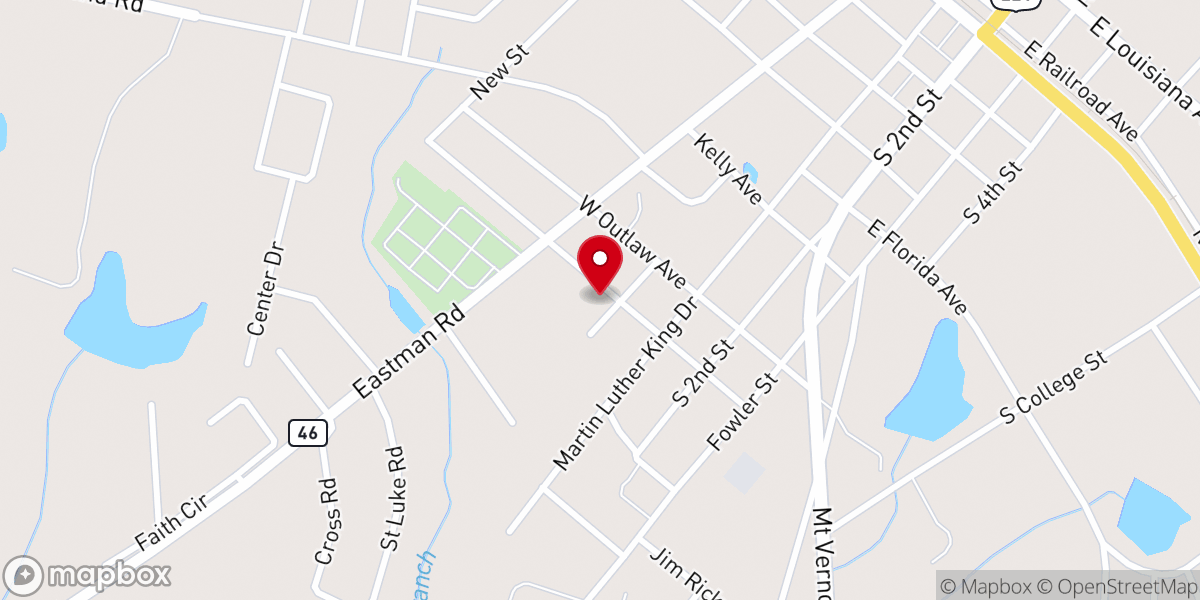 Map showing location of First Church of God In Christ