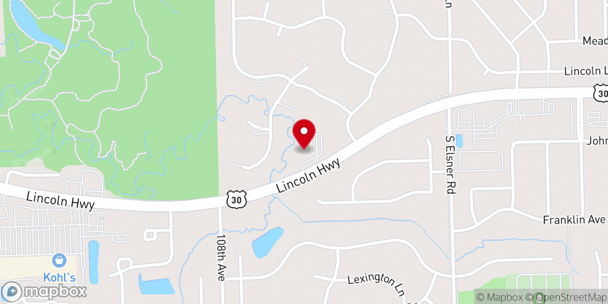 Map showing location of Hickory Creek Church