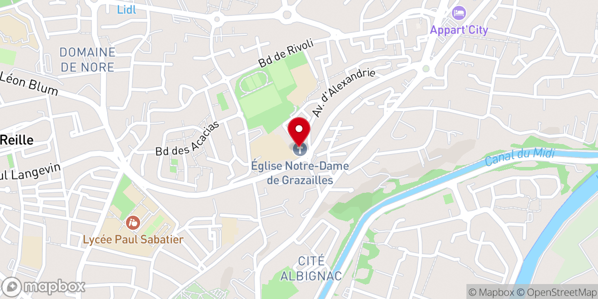 Map showing location of Notre - Dame de Grazailles