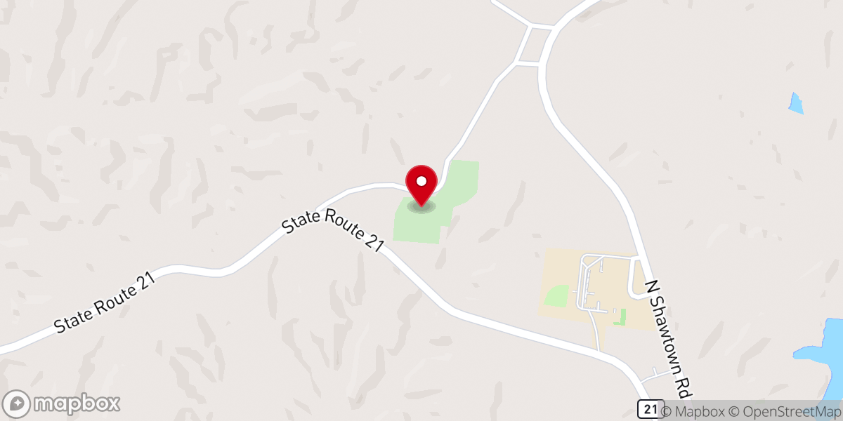 Map showing location of Antioch Baptist Church