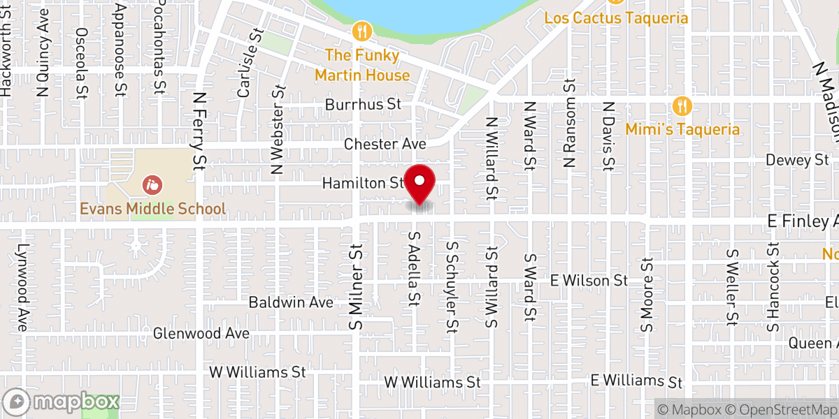 Map showing location of Ottumwa Church of Christ