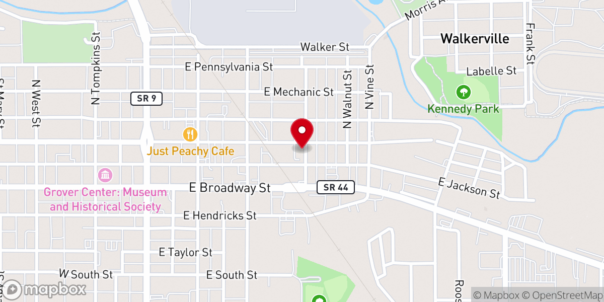 Map showing location of Evangelical Methodist Church