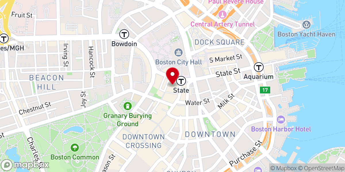 Map showing location of One Boston Church