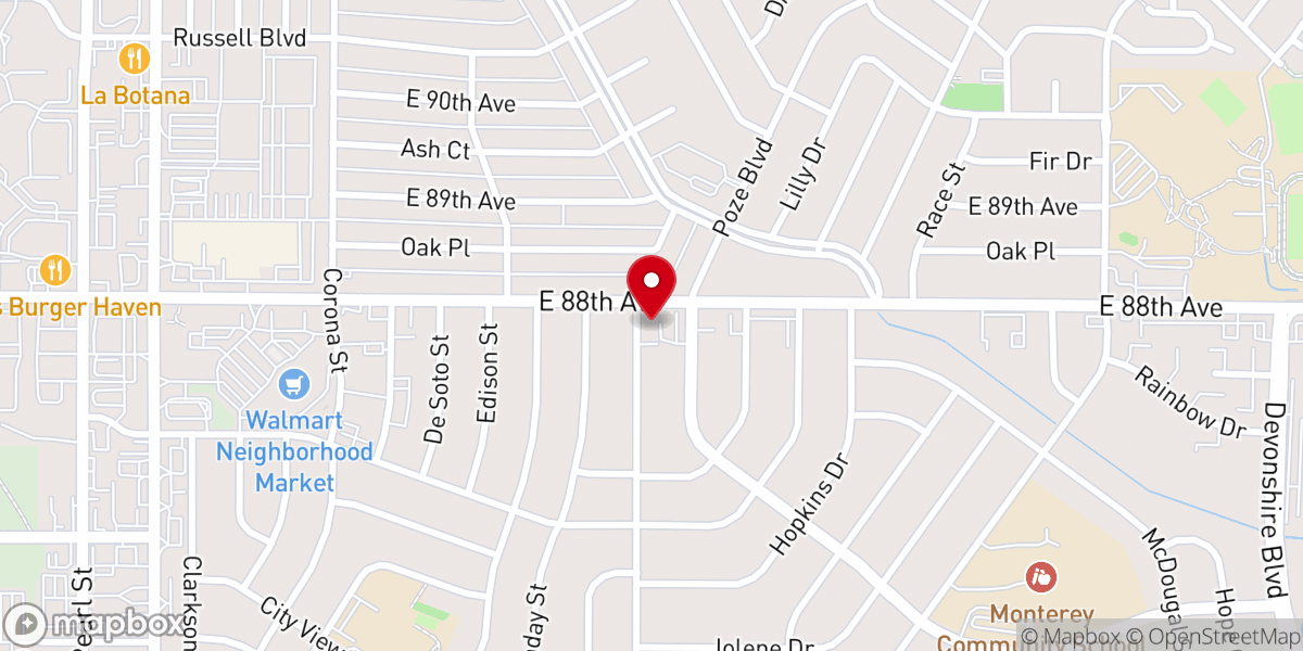 Map showing location of Calvary Baptist Church