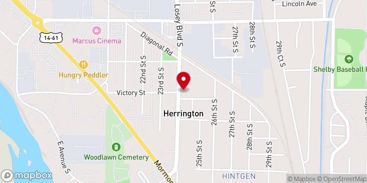 Map showing location of South La Crosse Southern Baptist Church
