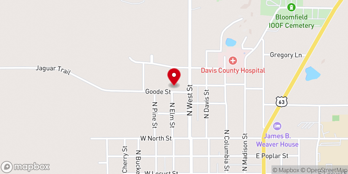 Map showing location of Grace Pointe Church the Nazarene Parsonage
