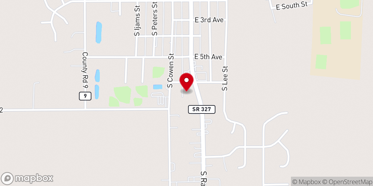 Map showing location of County Line Church of God - Garrett