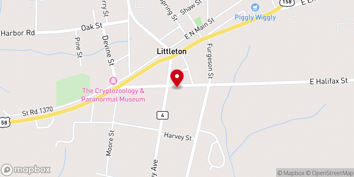 Map showing location of Littleton Presbyterian Church