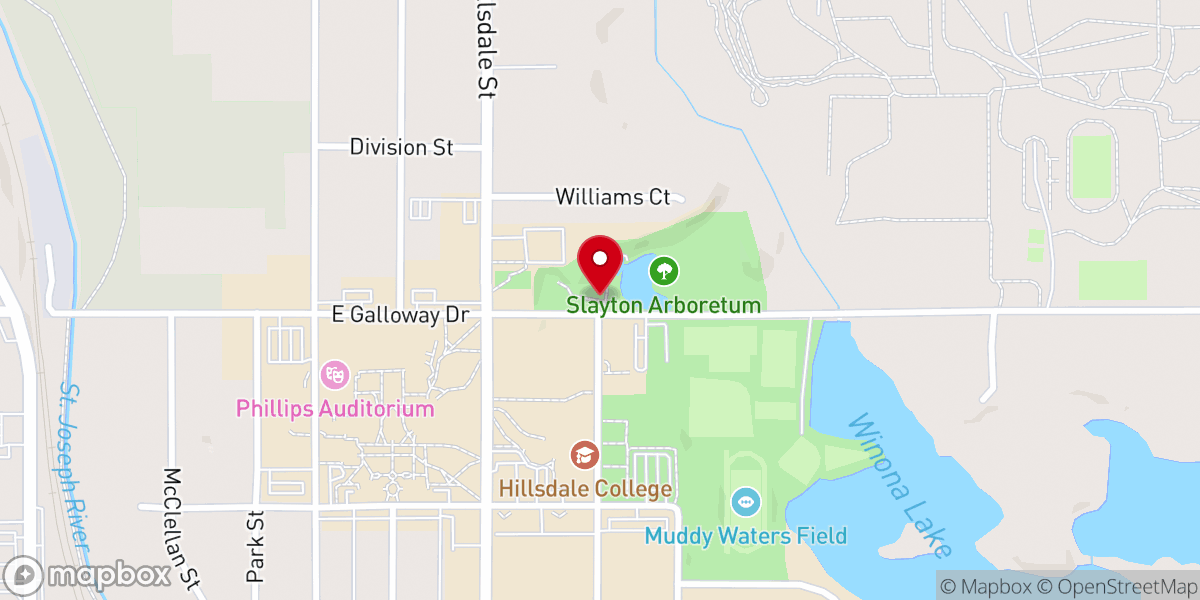 Map showing location of Slayton Arboretum