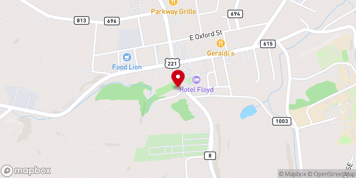 Map showing location of El Charro Mexican Grill