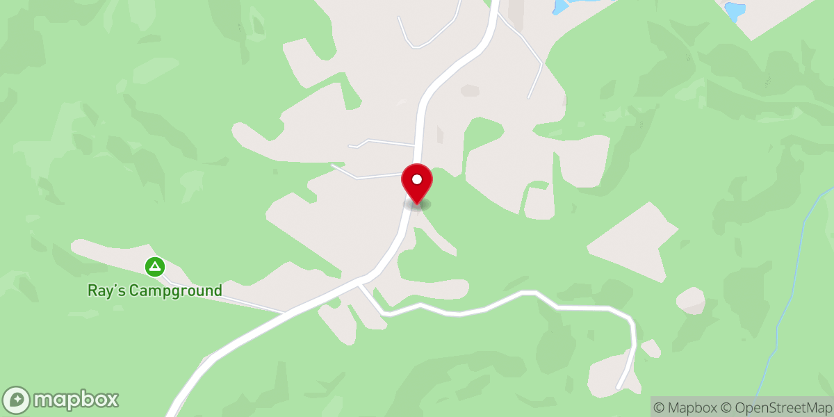 Map showing location of Country Road Cabins