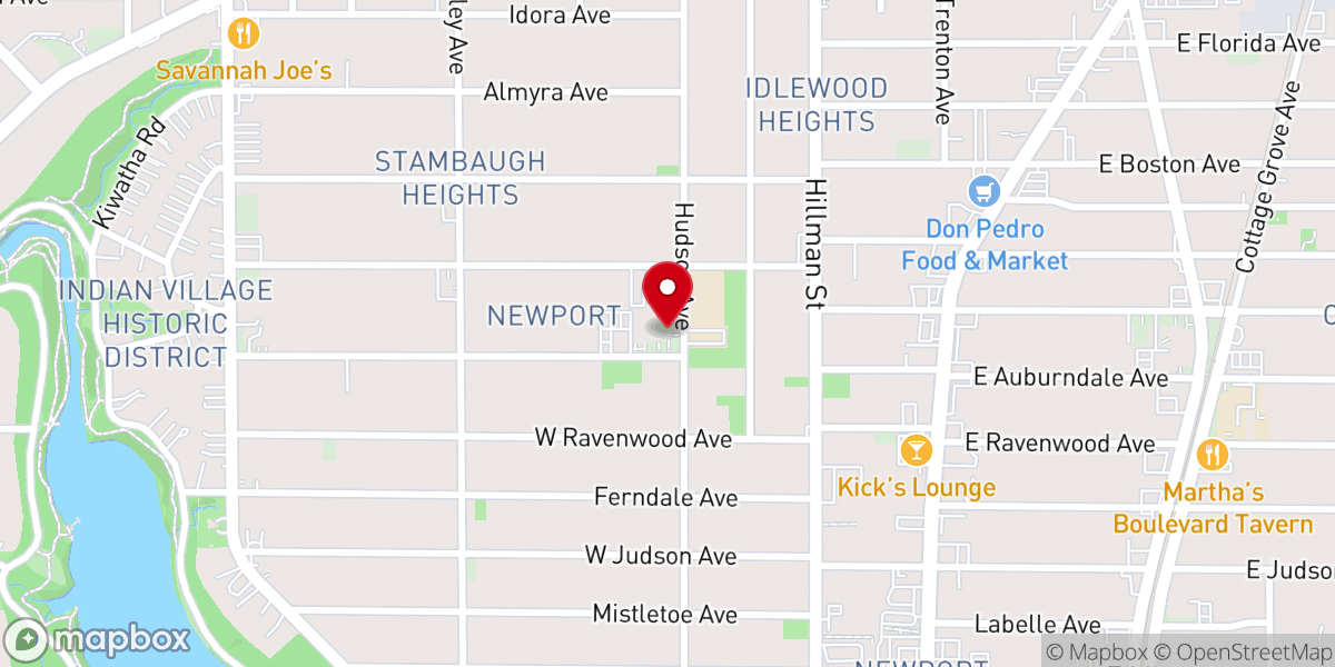 Map showing location of Martin Luther Lutheran Church