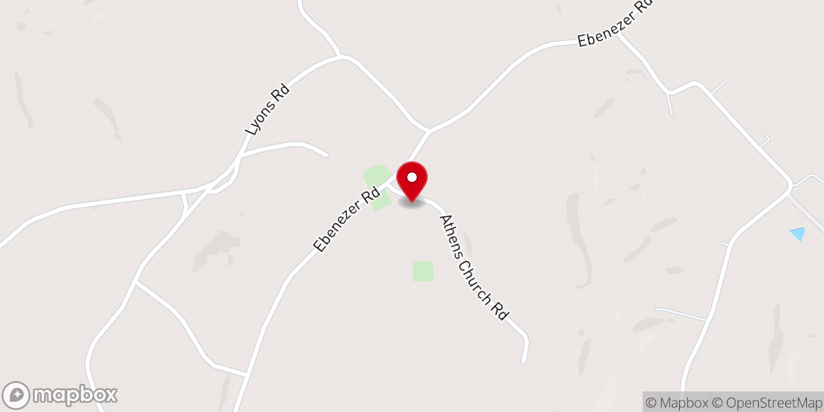 Map showing location of Athens Church