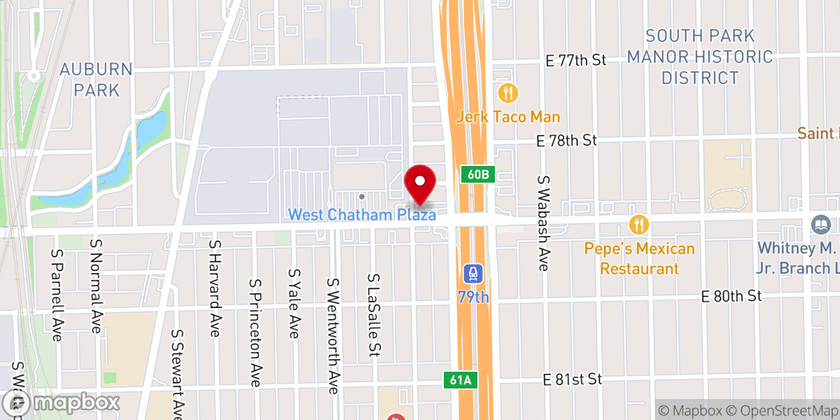 Map showing location of Church's Texas Chicken