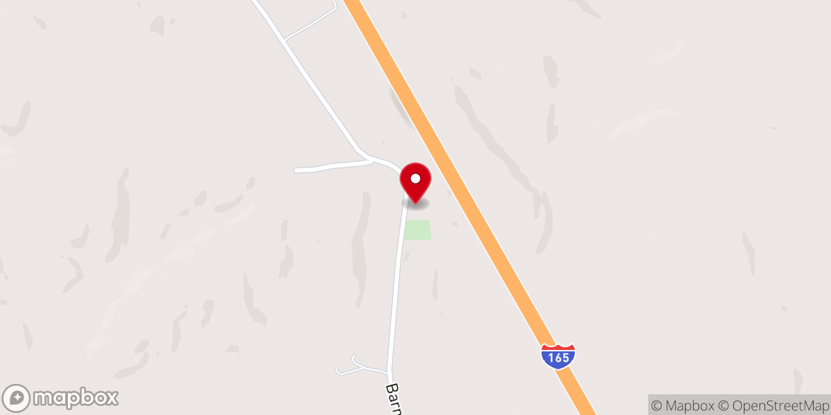 Map showing location of Barnett's Creek Baptist Church