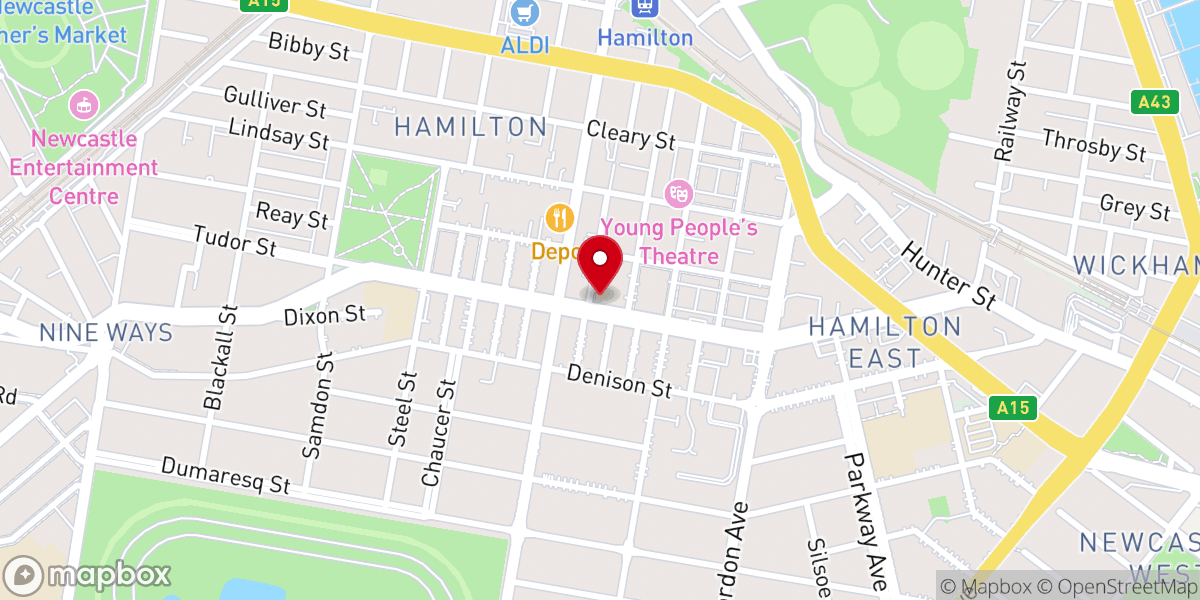 Map showing location of Hamilton Presbyterian Church
