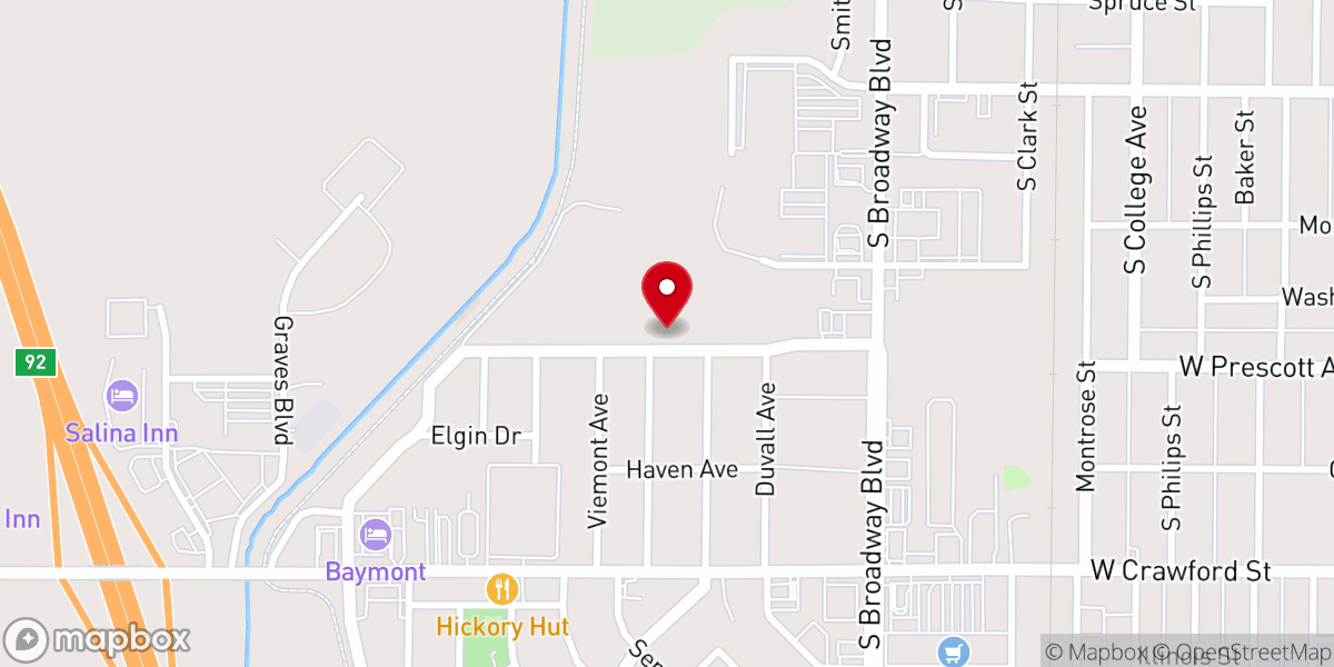 Map showing location of Apostolic church of salina