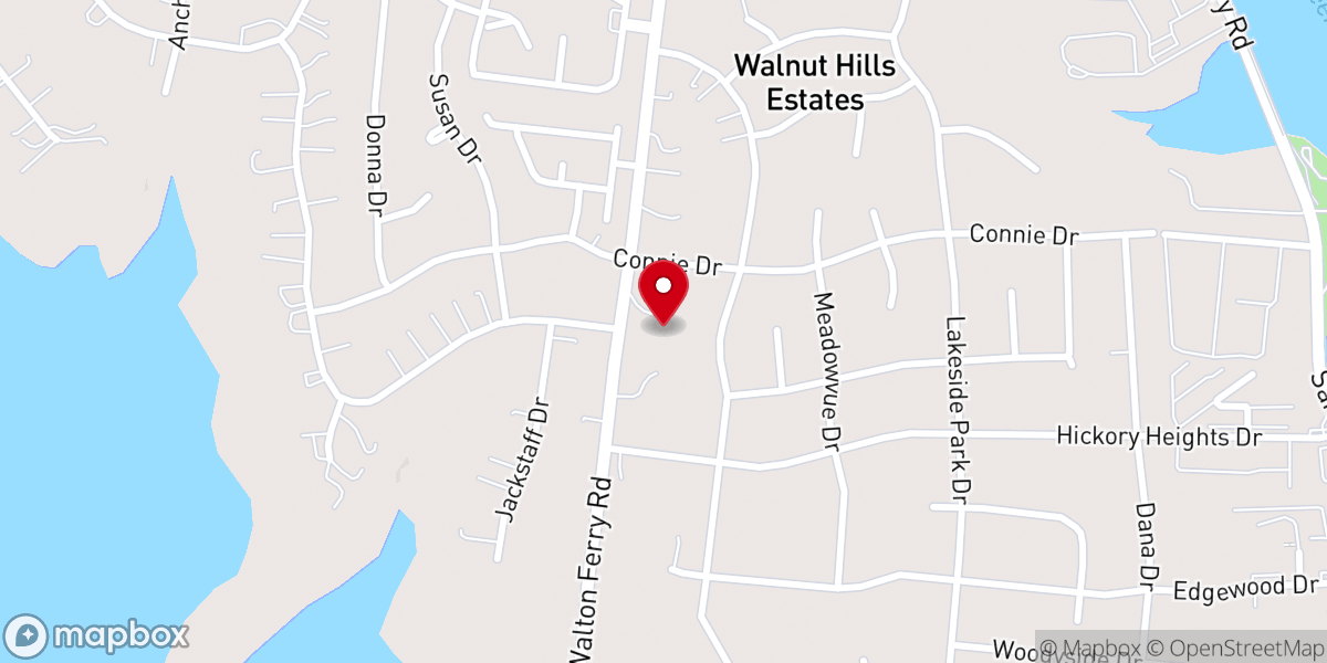 Map showing location of Hendersonville Cumberland Church