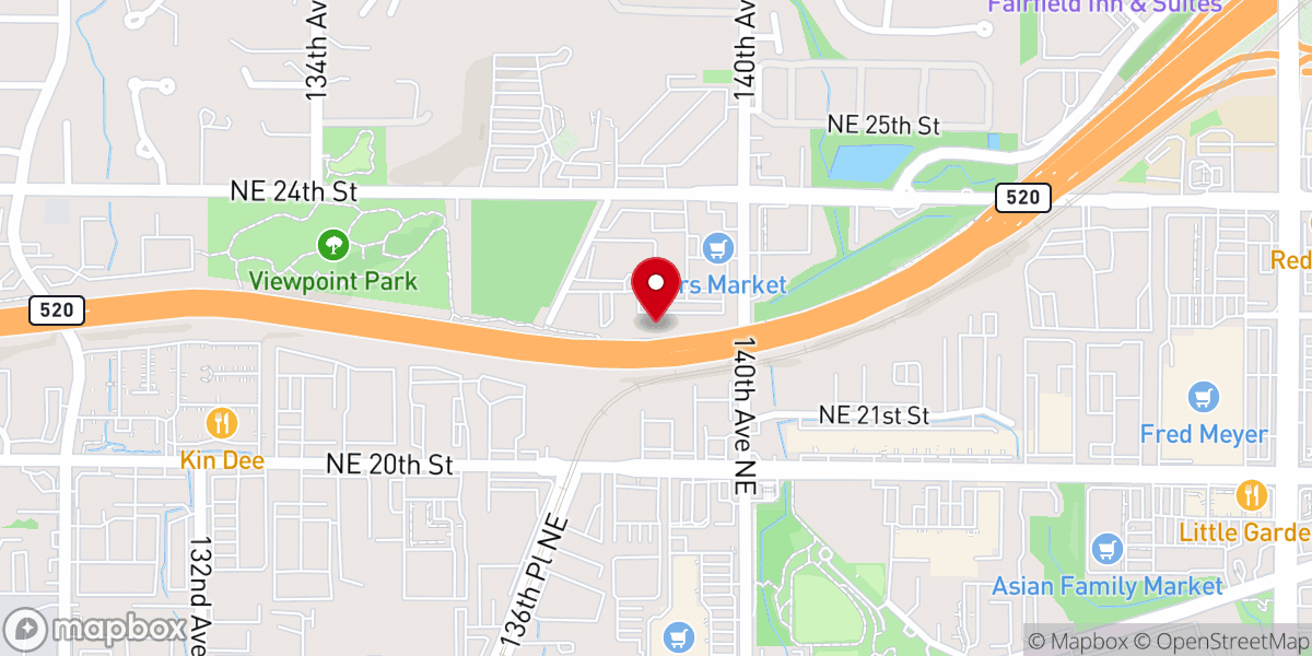 Map showing location of Second Church of Christ, Scientist, Bellevue