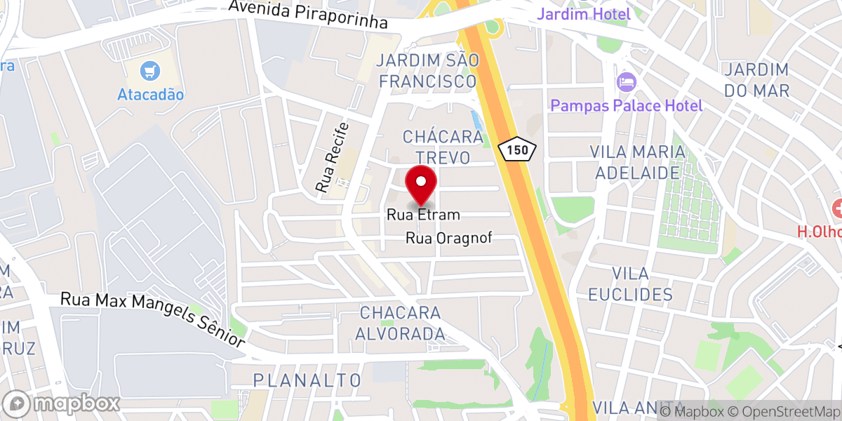 Map showing location of Primeira Igreja Batista em França