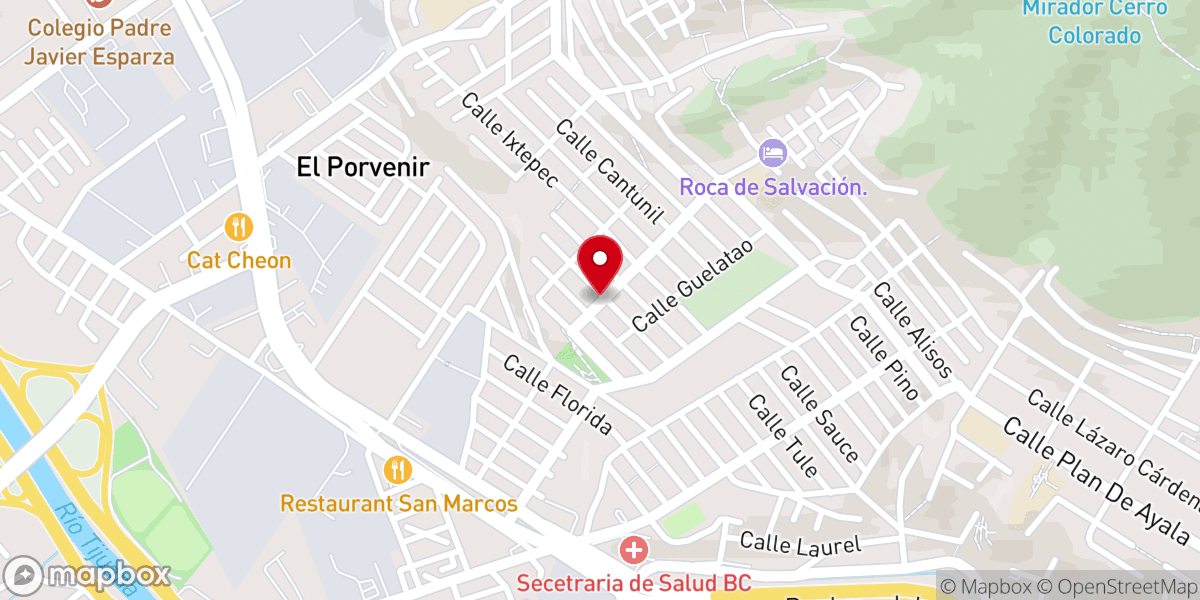 Map showing location of Iglesia Bautista Getsemaní