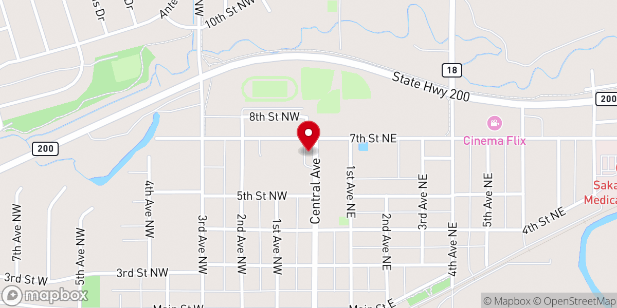 Map showing location of Peace Lutheran Church