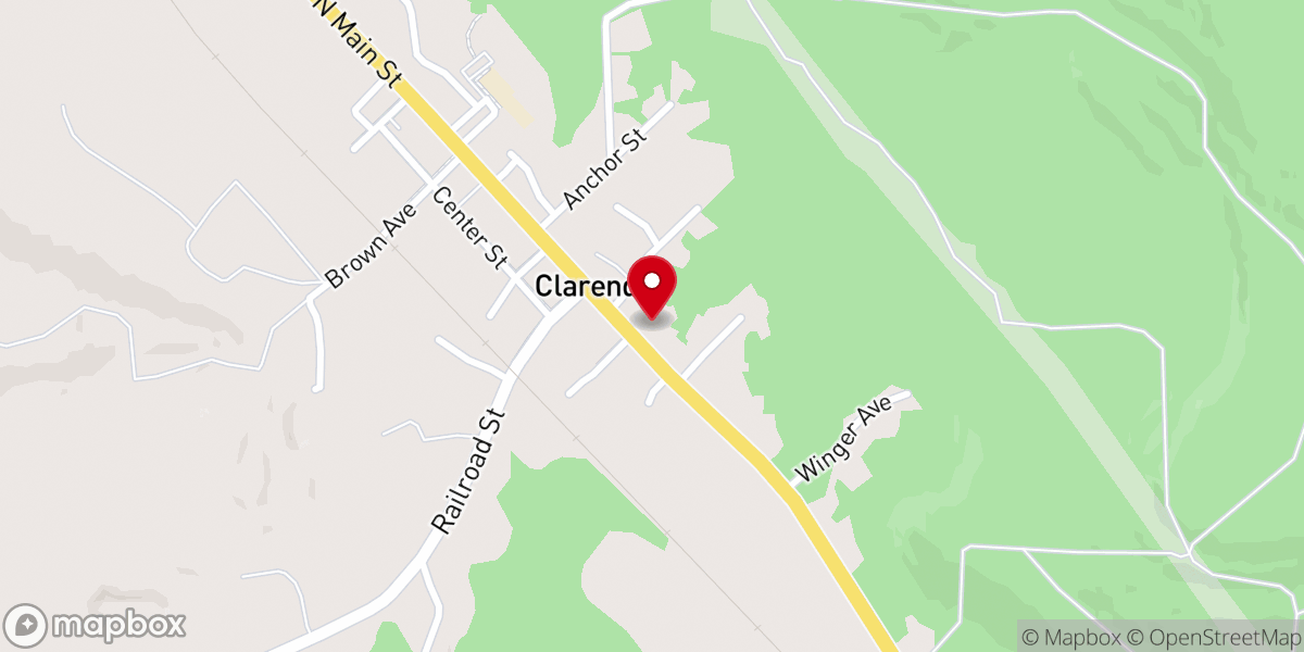 Map showing location of Victory Baptist Church