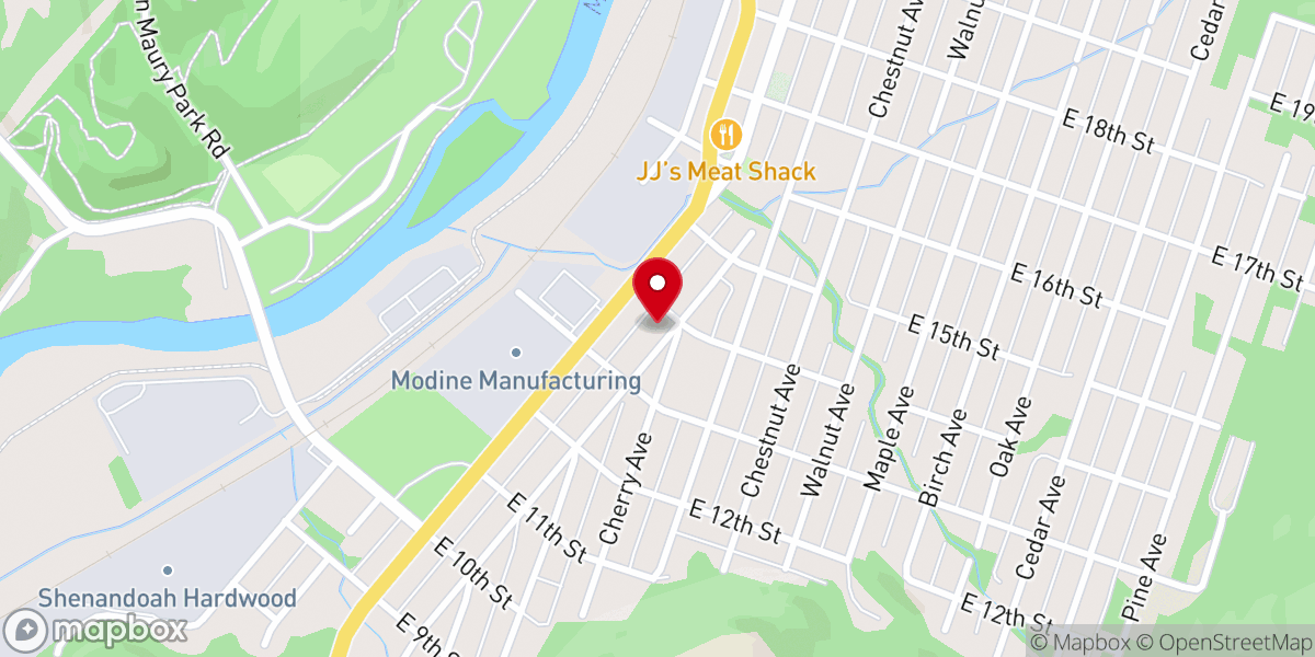 Map showing location of Calvary Brethren Church