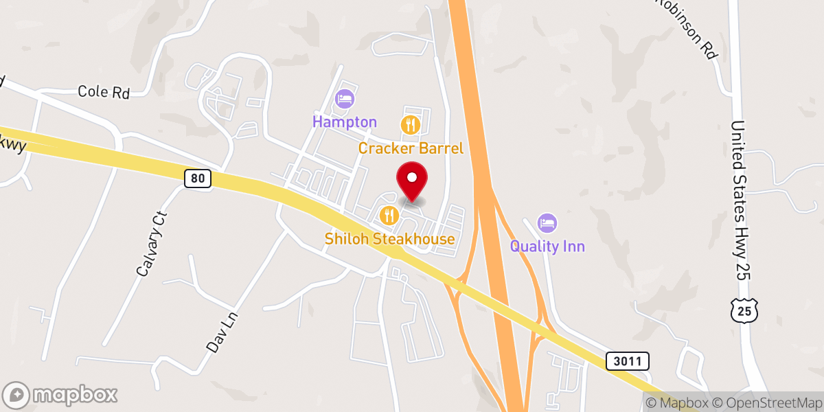 Map showing location of Tesla Supercharger
