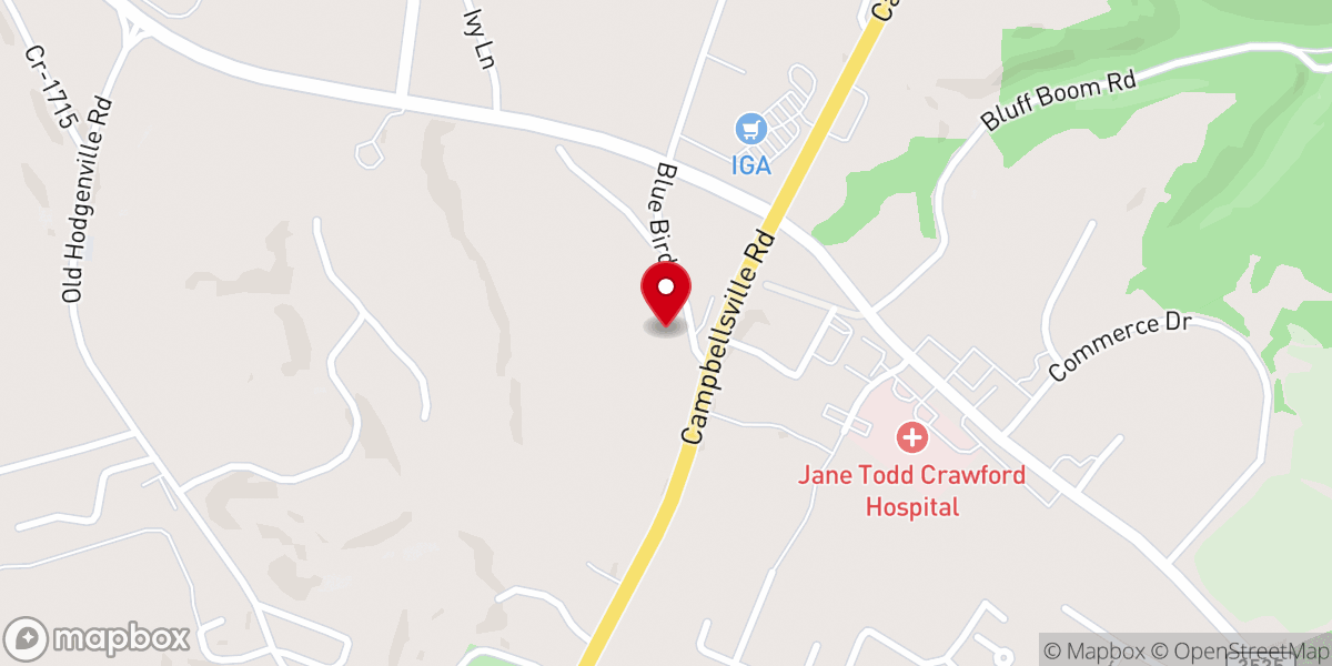 Map showing location of Greensburg Church-Nazarene