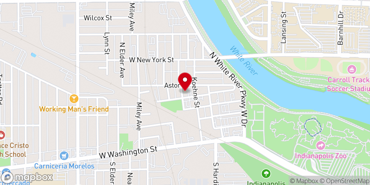 Map showing location of Westside Apostolic Pentecostal Church