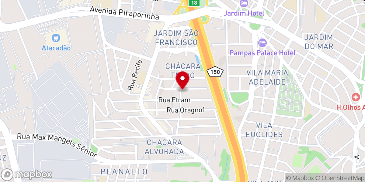 Map showing location of Paróquia São Judas Tadeu sbc